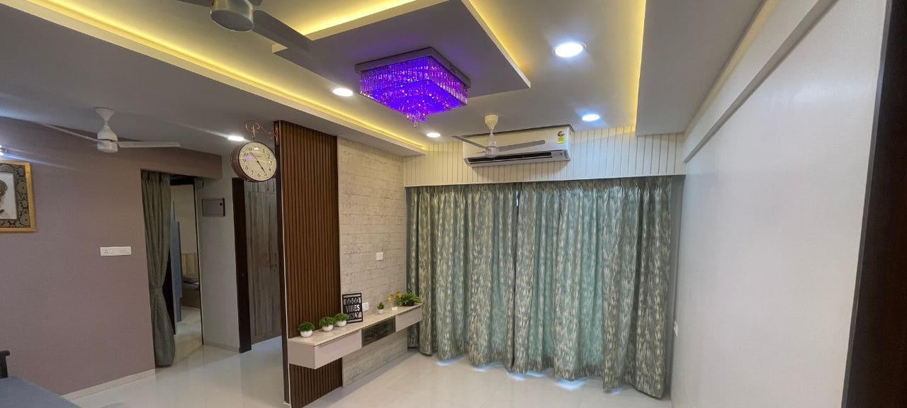 Living room with lighting decoration