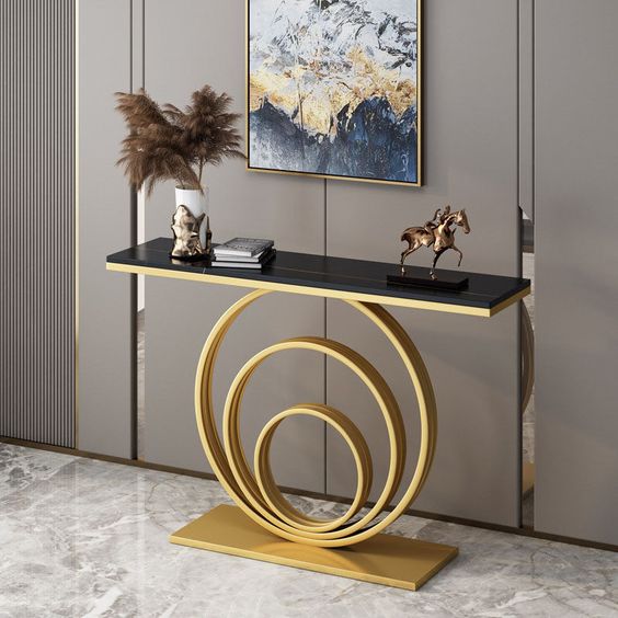 Contemporary Gold Console Table